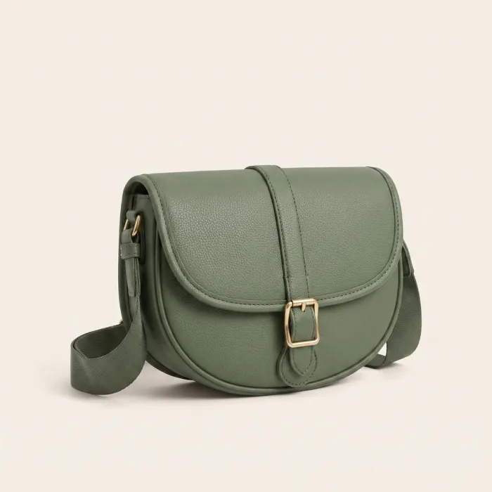 Structured saddle crossbody — crossbodies manufactured by Revati Craft